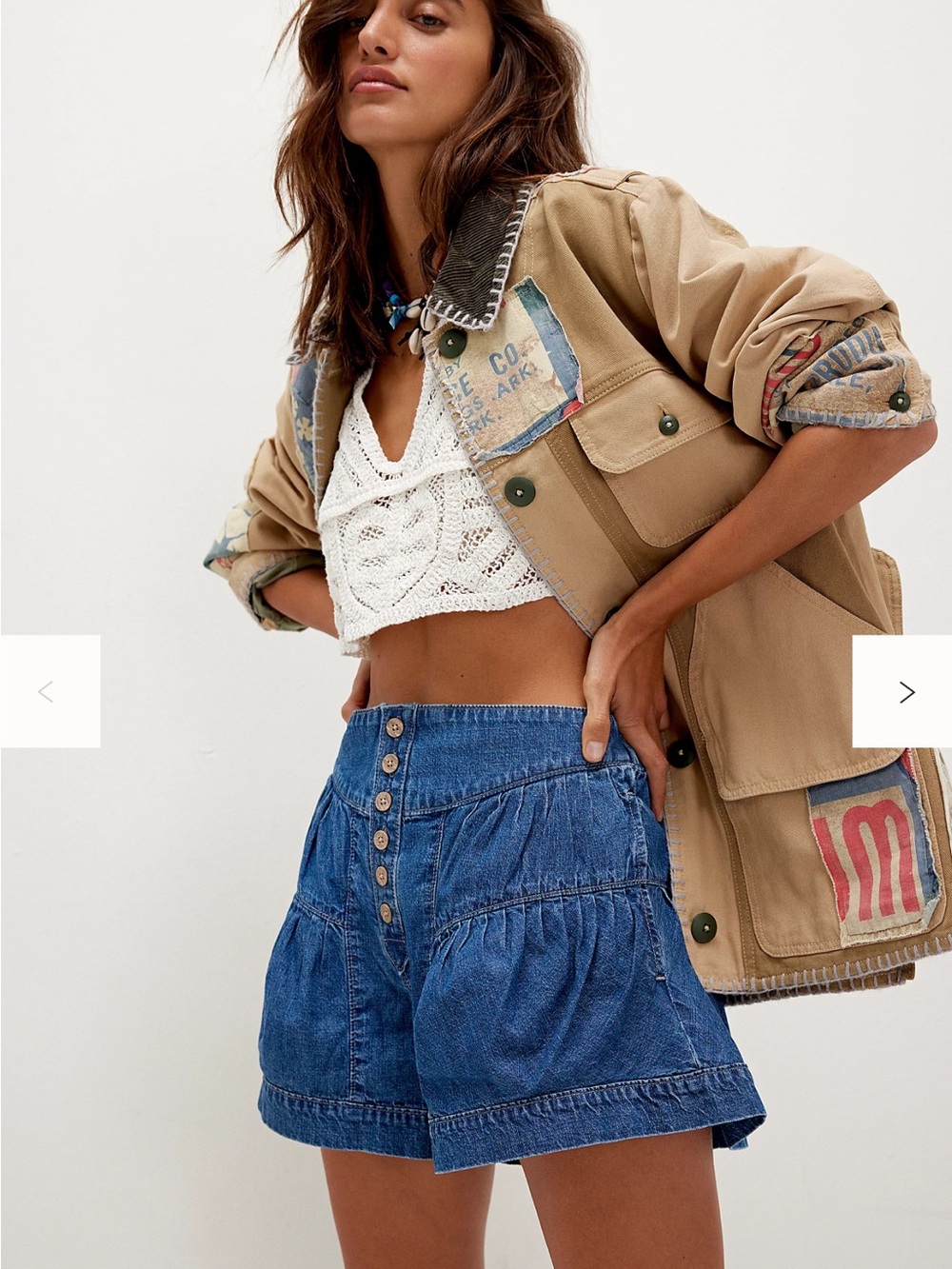 We the Free Fleur Denim Shorts. Small